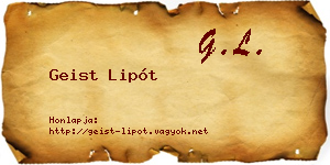 Geist Lipót névjegykártya
